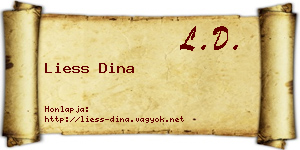 Liess Dina névjegykártya